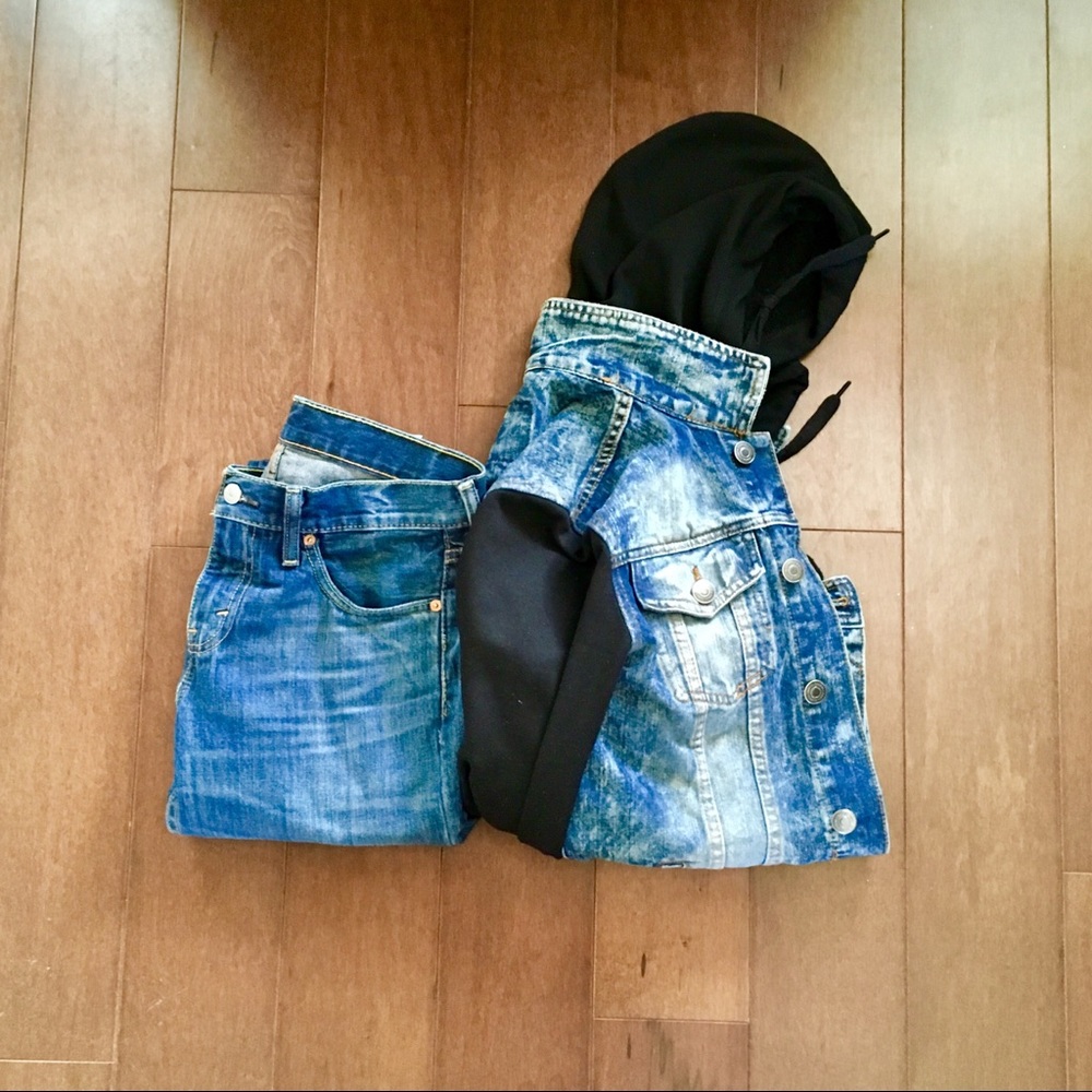 Rue 21 blue jean classic hoody jacket bundle deal.